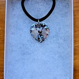 Luxury Silver Crystal Heart Necklace